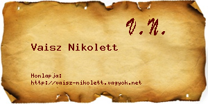 Vaisz Nikolett névjegykártya